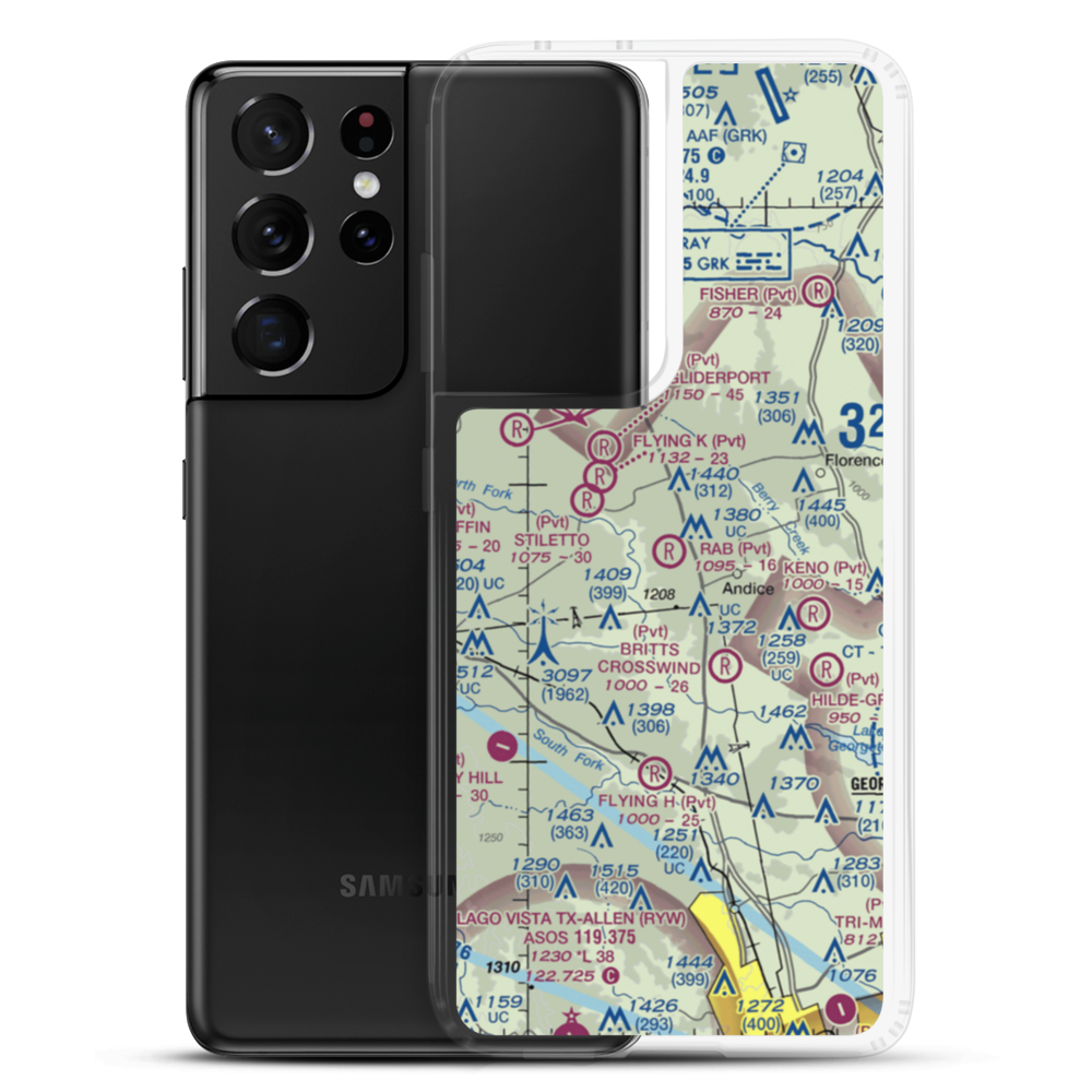 Rab Ranch Airport (1XA0) VFR Sectional Samsung Case Samsung Galaxy S21 Ultra model shown