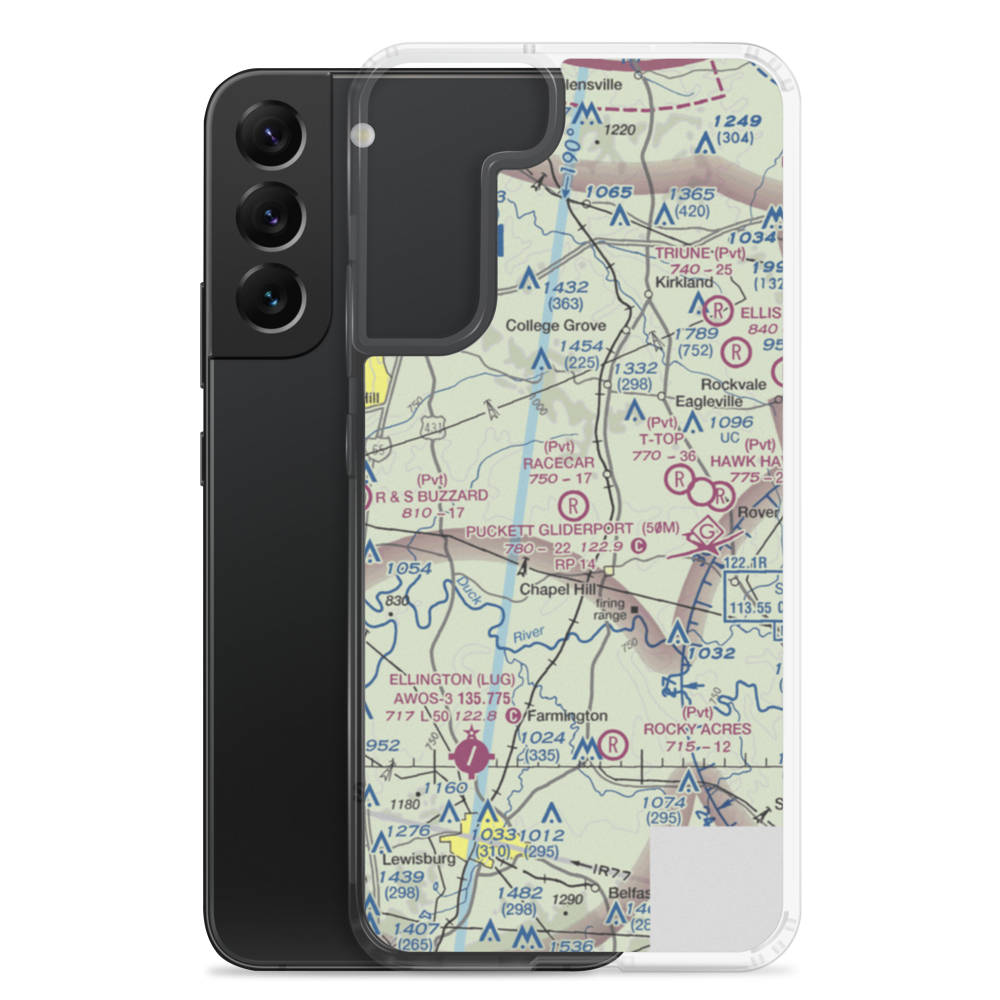 Racecar Airport (TN27) VFR Sectional Samsung Case Samsung Galaxy S22 Plus model shown