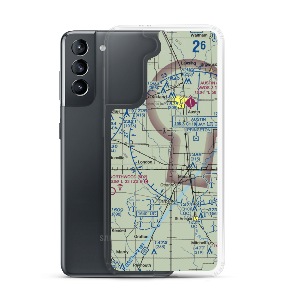 Radloff's Cedar View Farms Airport (53MN) VFR Sectional Samsung Case Samsung Galaxy S21 model shown