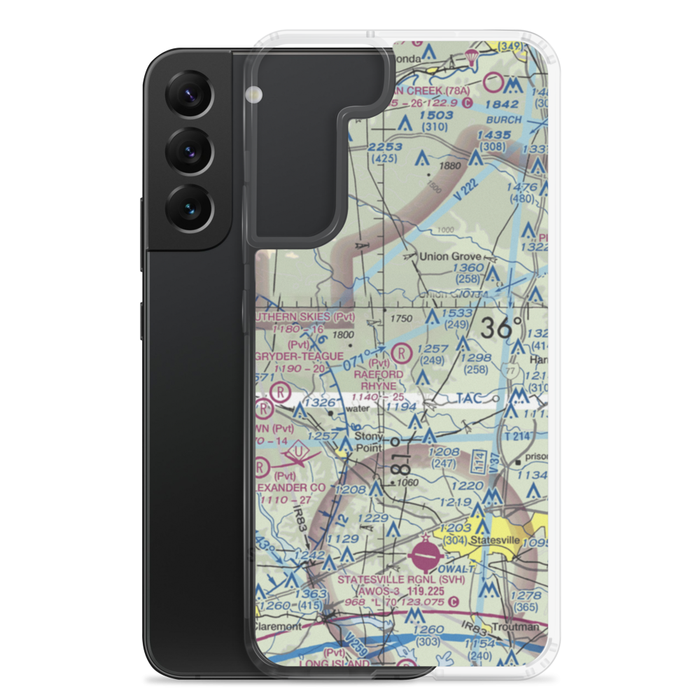 Raeford Rhyne Airpark (NC15) VFR Sectional Samsung Case Samsung Galaxy S22 Plus model shown