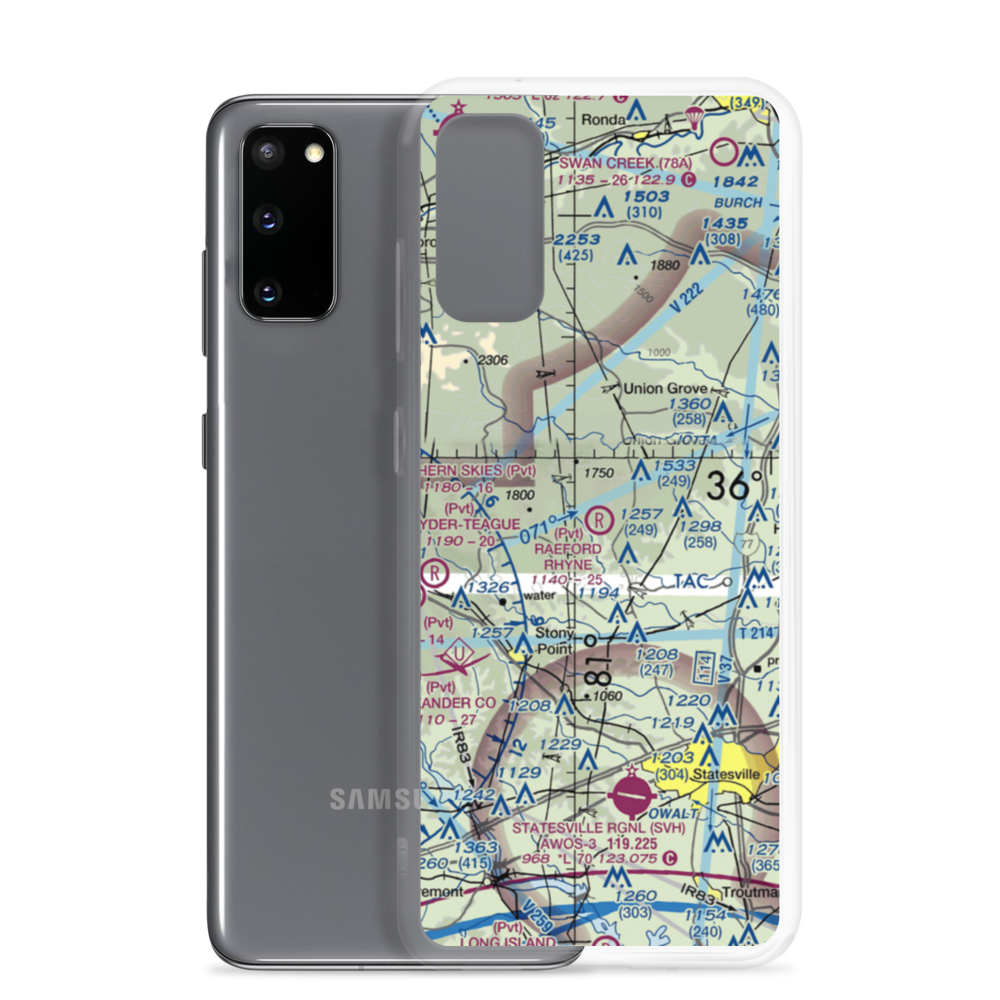 Raeford Rhyne Airpark (NC15) VFR Sectional Samsung Case Samsung Galaxy S20 model shown