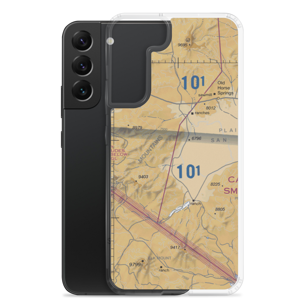 Rael Ranch Horse Pasture Airport (NM68) VFR Sectional Samsung Case Samsung Galaxy S22 Plus model shown