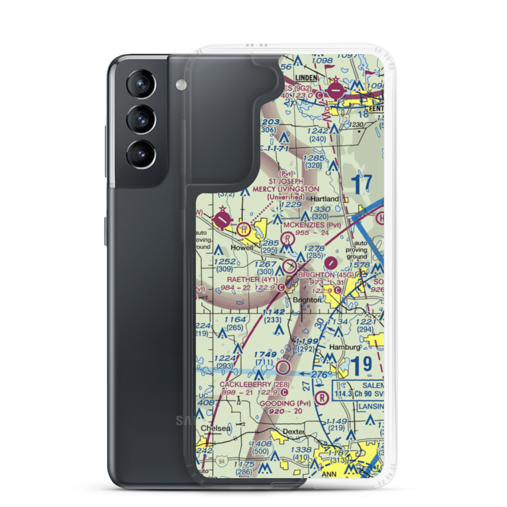 Raether Airport (4Y1) VFR Sectional Samsung Case Samsung Galaxy S21 model shown