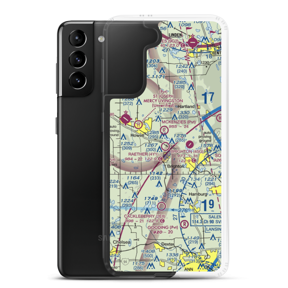 Raether Airport (4Y1) VFR Sectional Samsung Case Samsung Galaxy S21 Plus model shown
