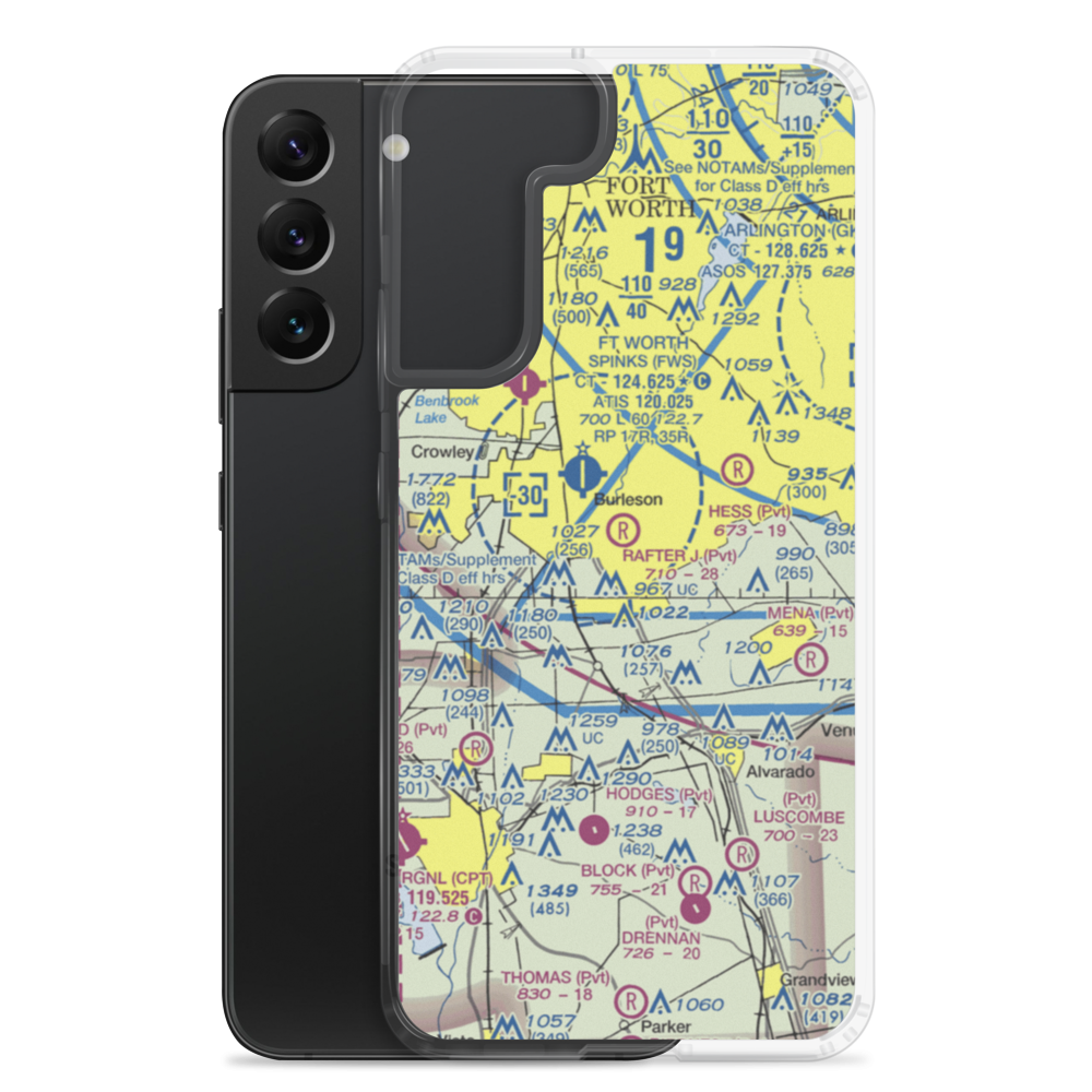 Rafter J Airport (3TX9) VFR Sectional Samsung Case Samsung Galaxy S22 Plus model shown