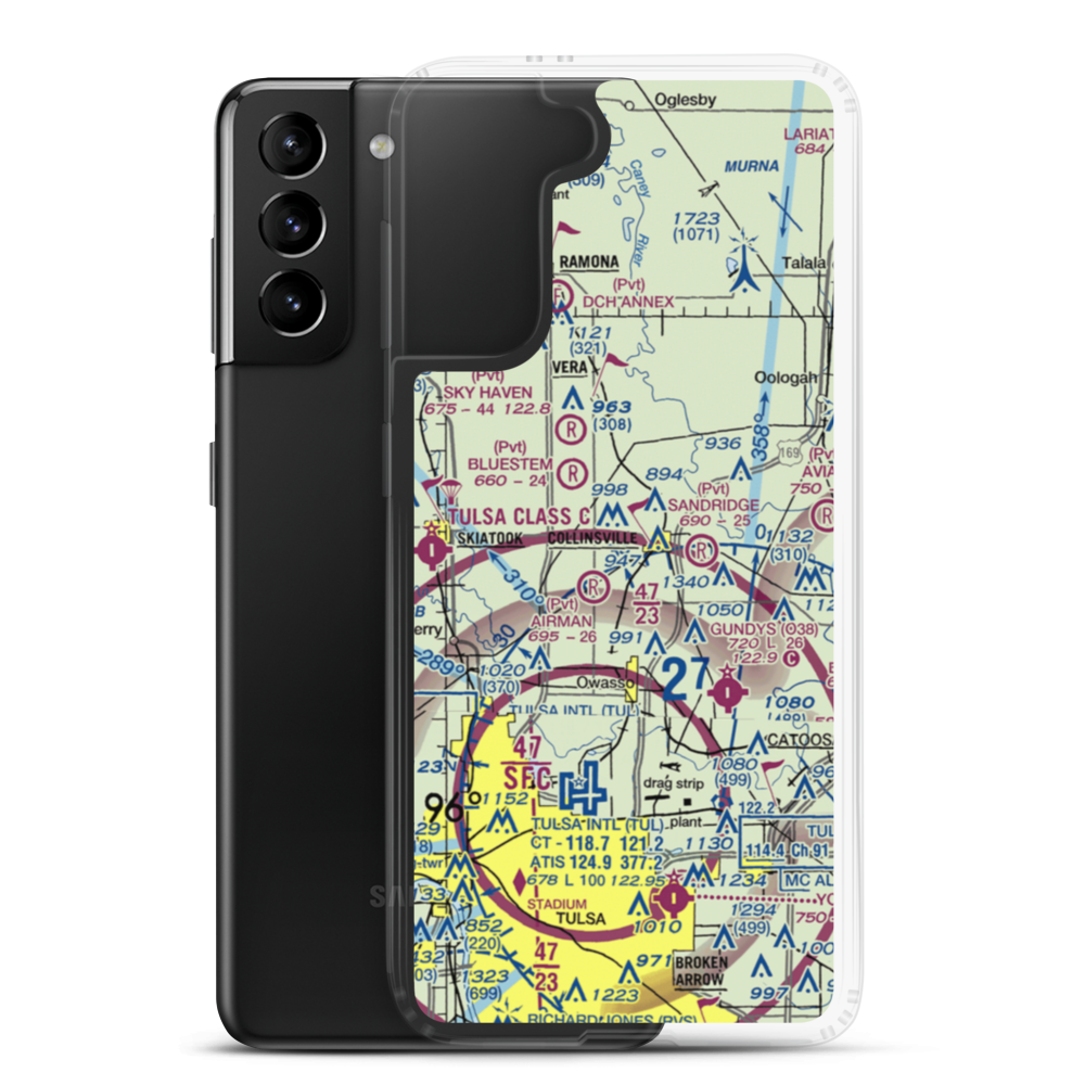 Ragtime Aerodrome (09OK) VFR Sectional Samsung Case Samsung Galaxy S21 Plus model shown