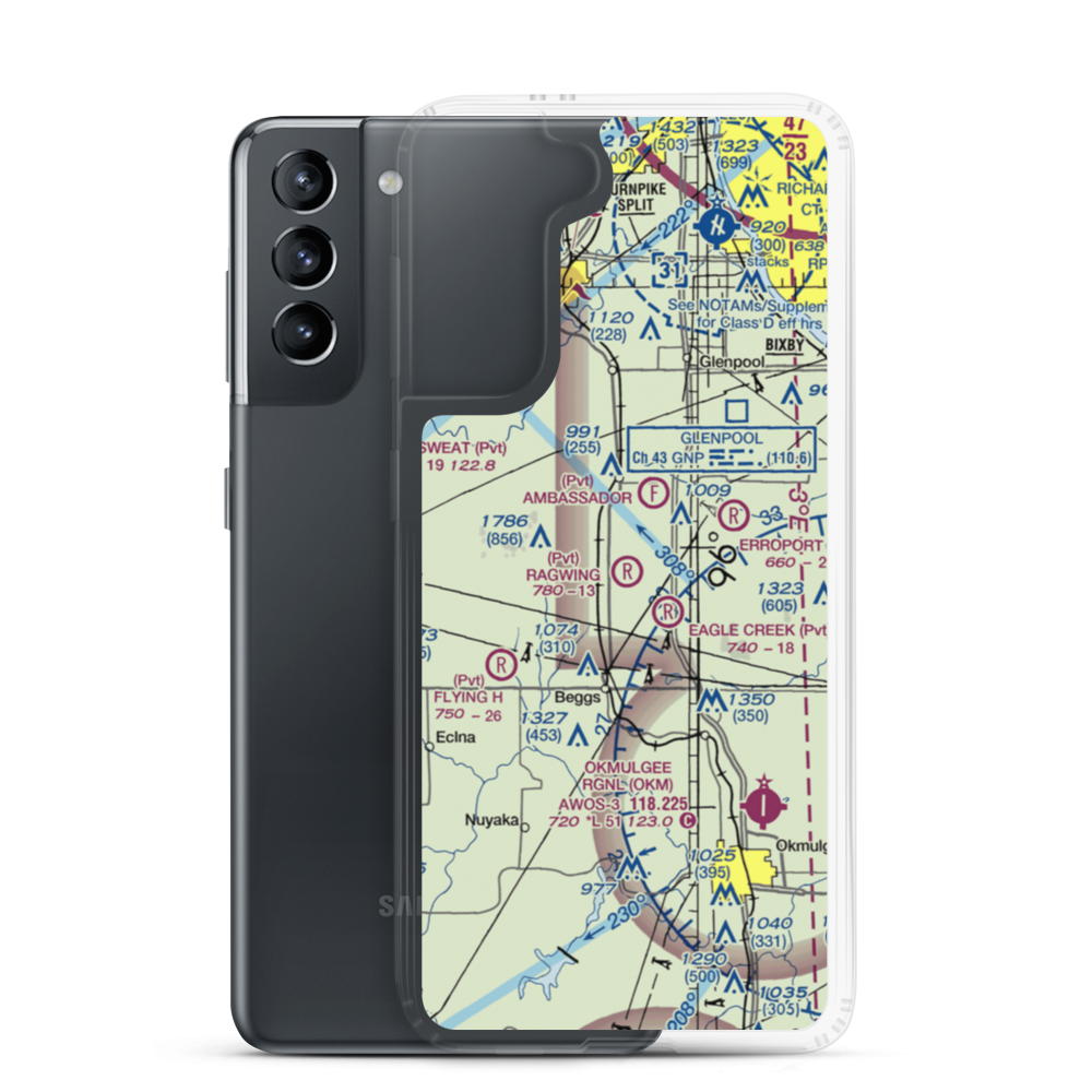 Ragwing Acres Airport (2OK4) VFR Sectional Samsung Case Samsung Galaxy S21 model shown