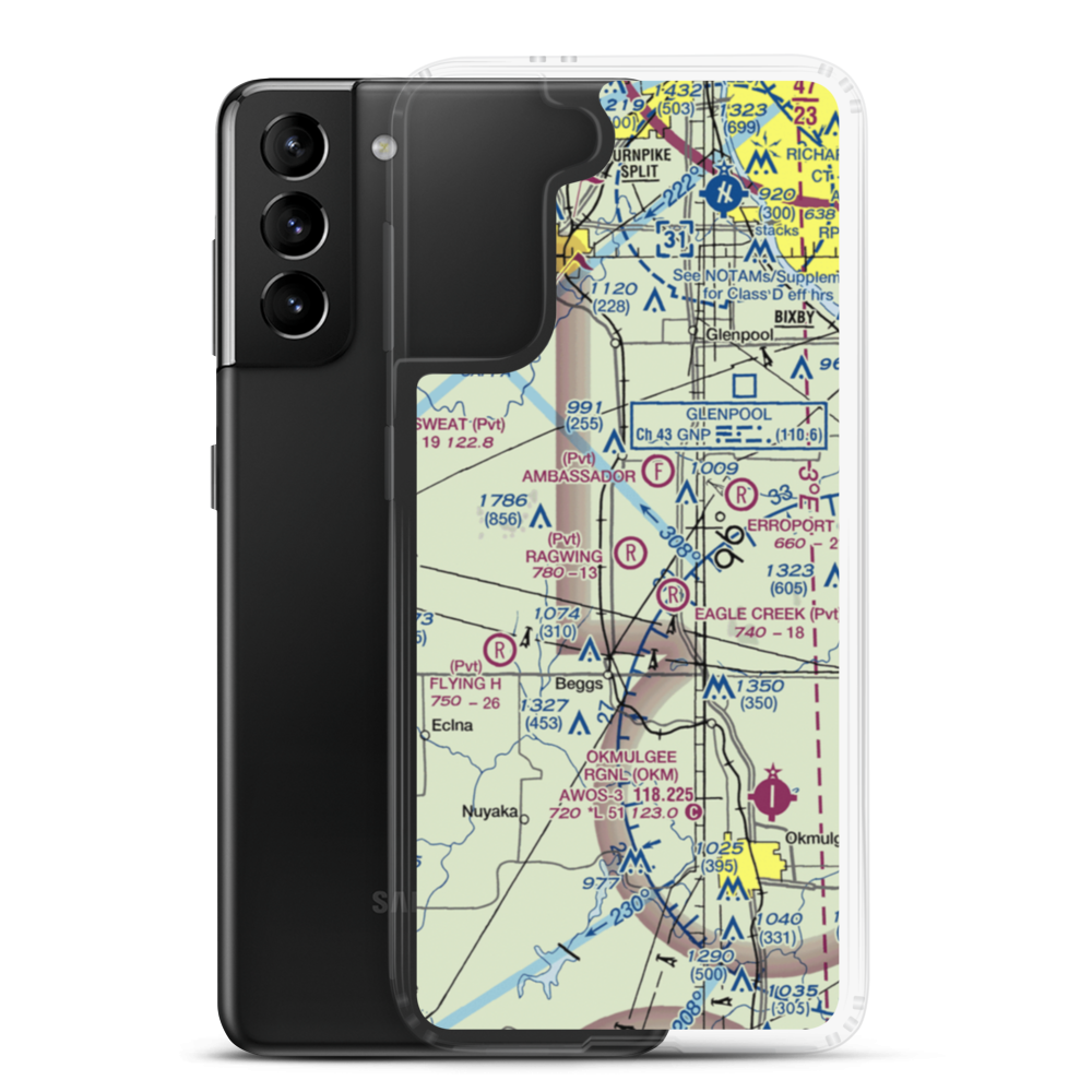 Ragwing Acres Airport (2OK4) VFR Sectional Samsung Case Samsung Galaxy S21 Plus model shown