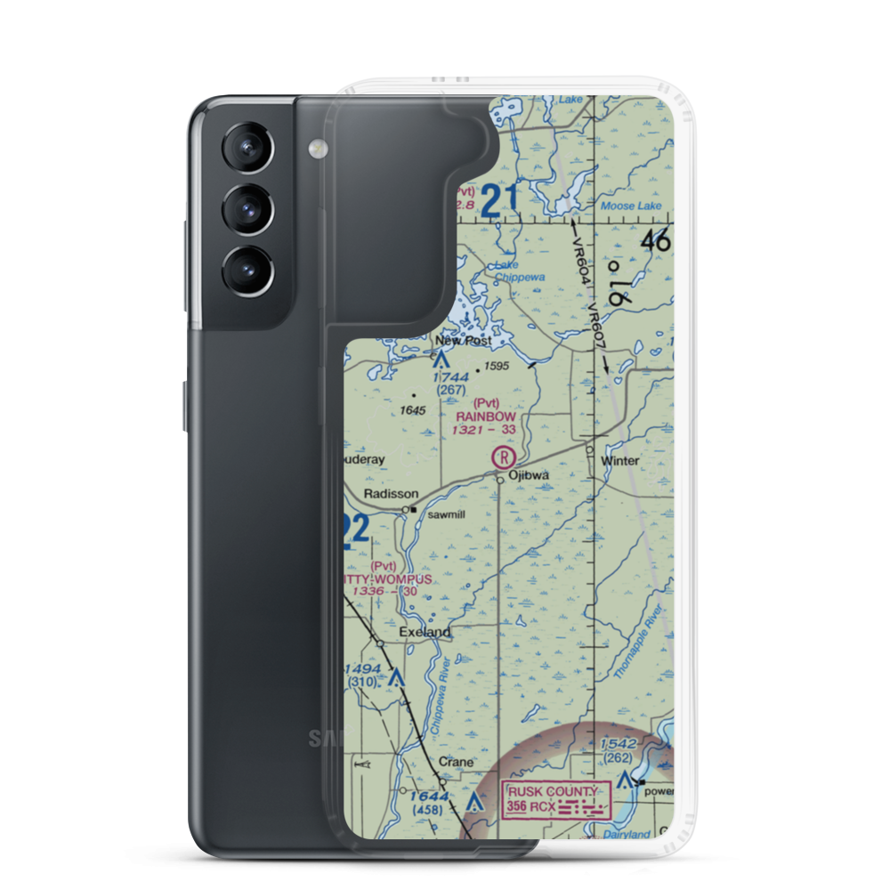 Rainbow Airport (WI37) VFR Sectional Samsung Case Samsung Galaxy S21 model shown