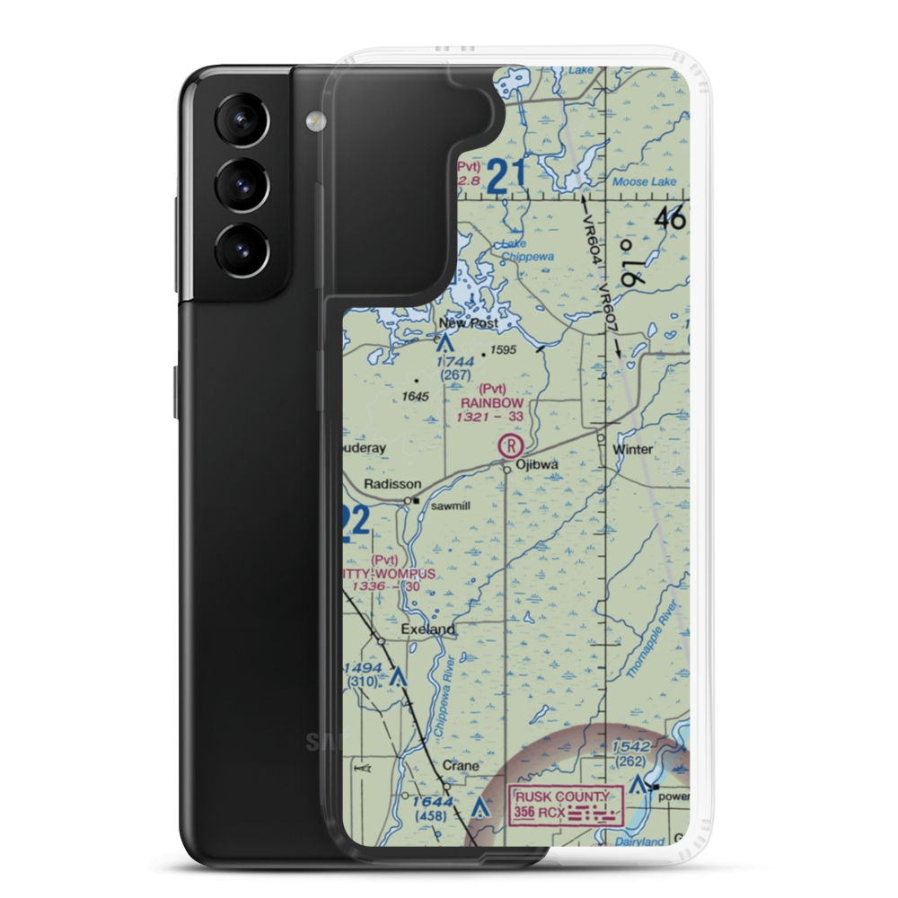 Rainbow Airport (WI37) VFR Sectional Samsung Case Samsung Galaxy S21 Plus model shown