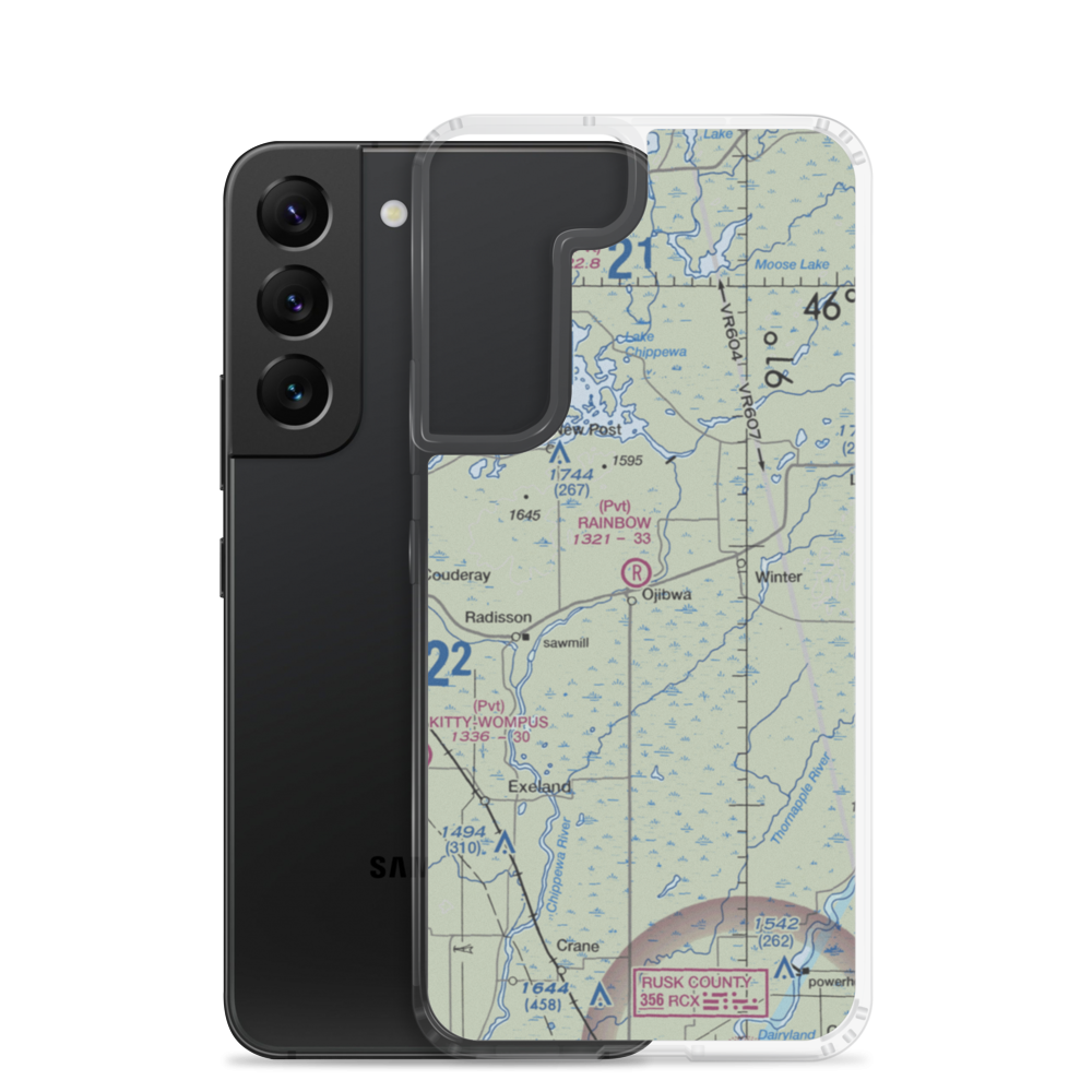 Rainbow Airport (WI37) VFR Sectional Samsung Case Samsung Galaxy S22 model shown