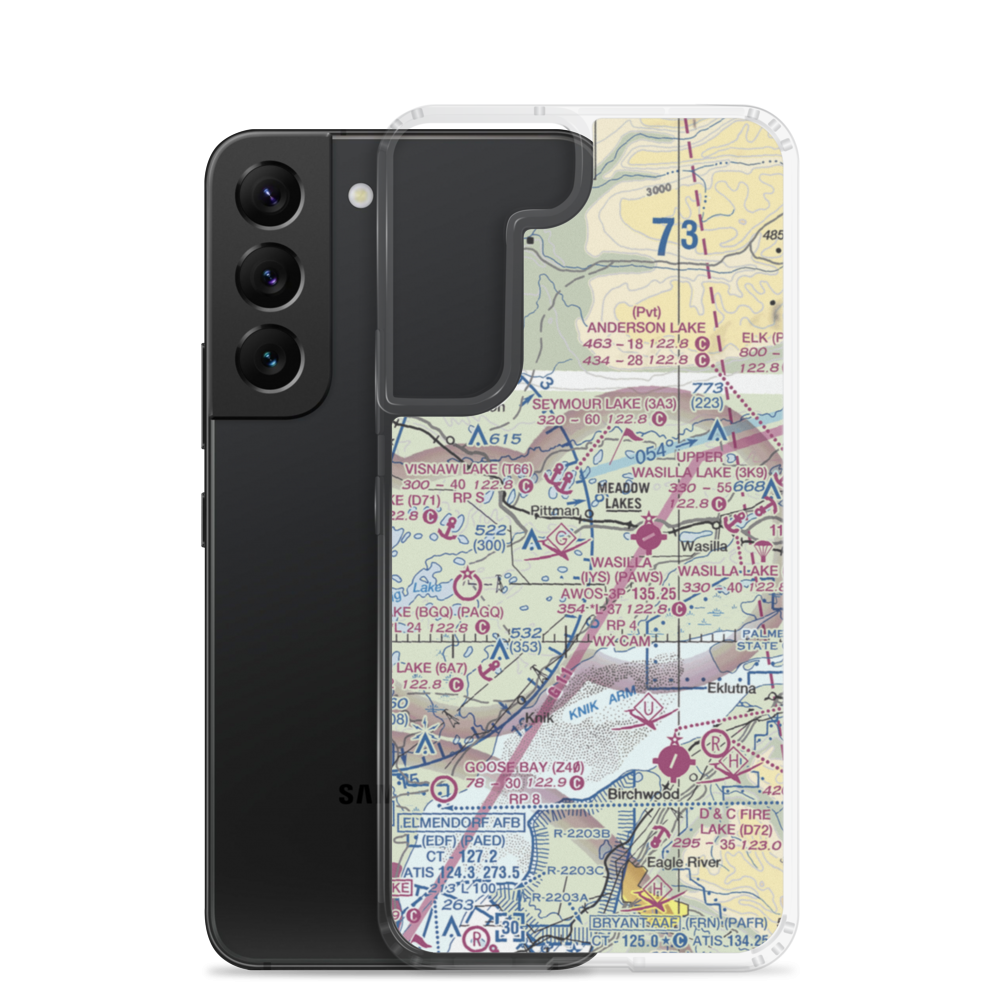 Rainbow Heights Estates Airstrip (6AK7) VFR Sectional Samsung Case Samsung Galaxy S22 model shown