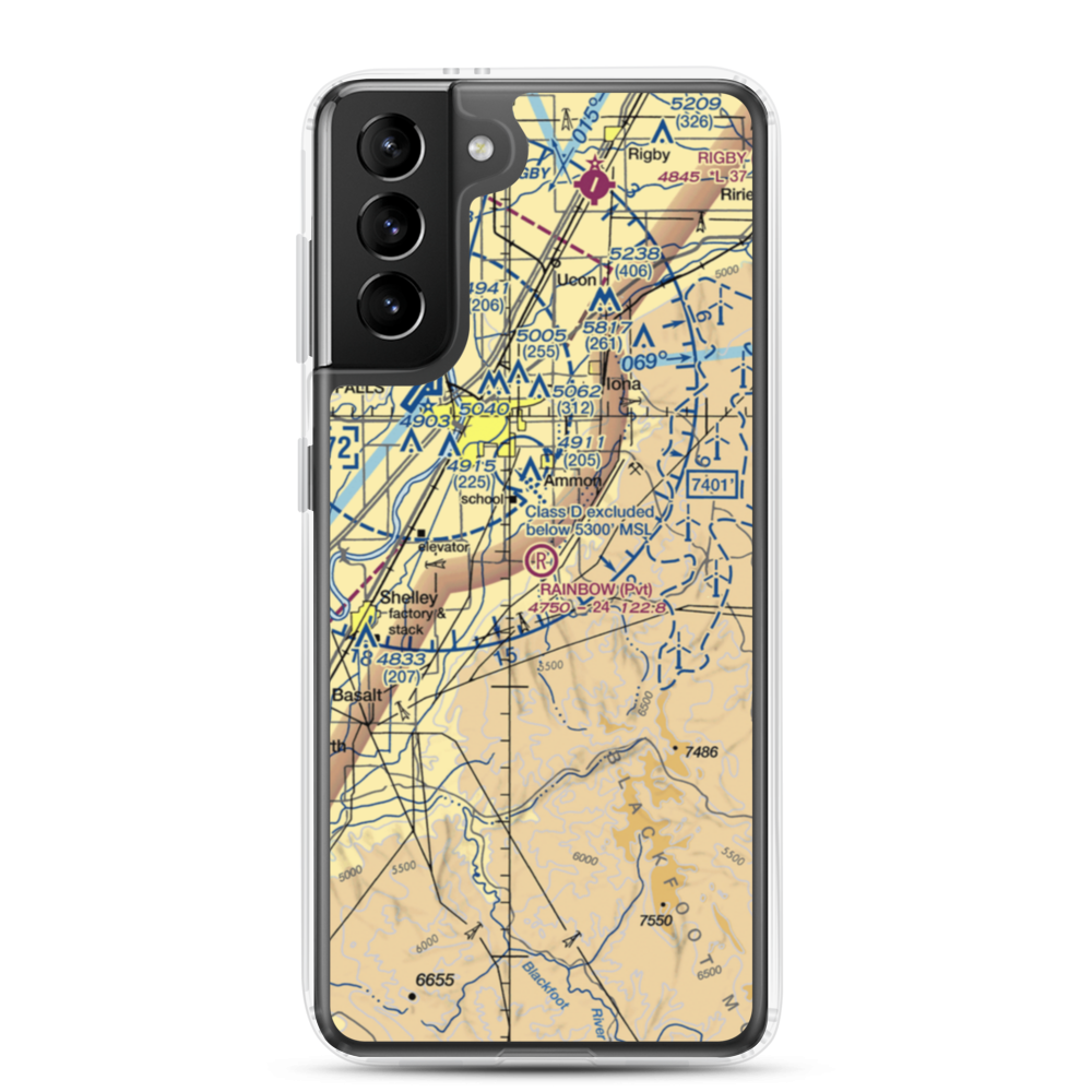 Rainbow Ranch Airport (ID87) VFR Sectional Samsung Case Samsung Galaxy S21 Plus model shown