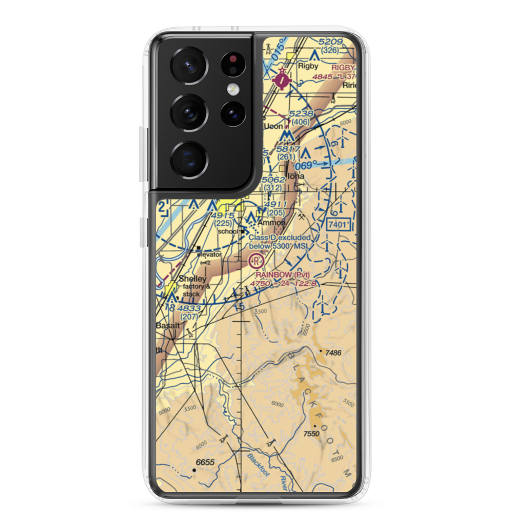 Rainbow Ranch Airport (ID87) VFR Sectional Samsung Case Samsung Galaxy S21 Ultra model shown
