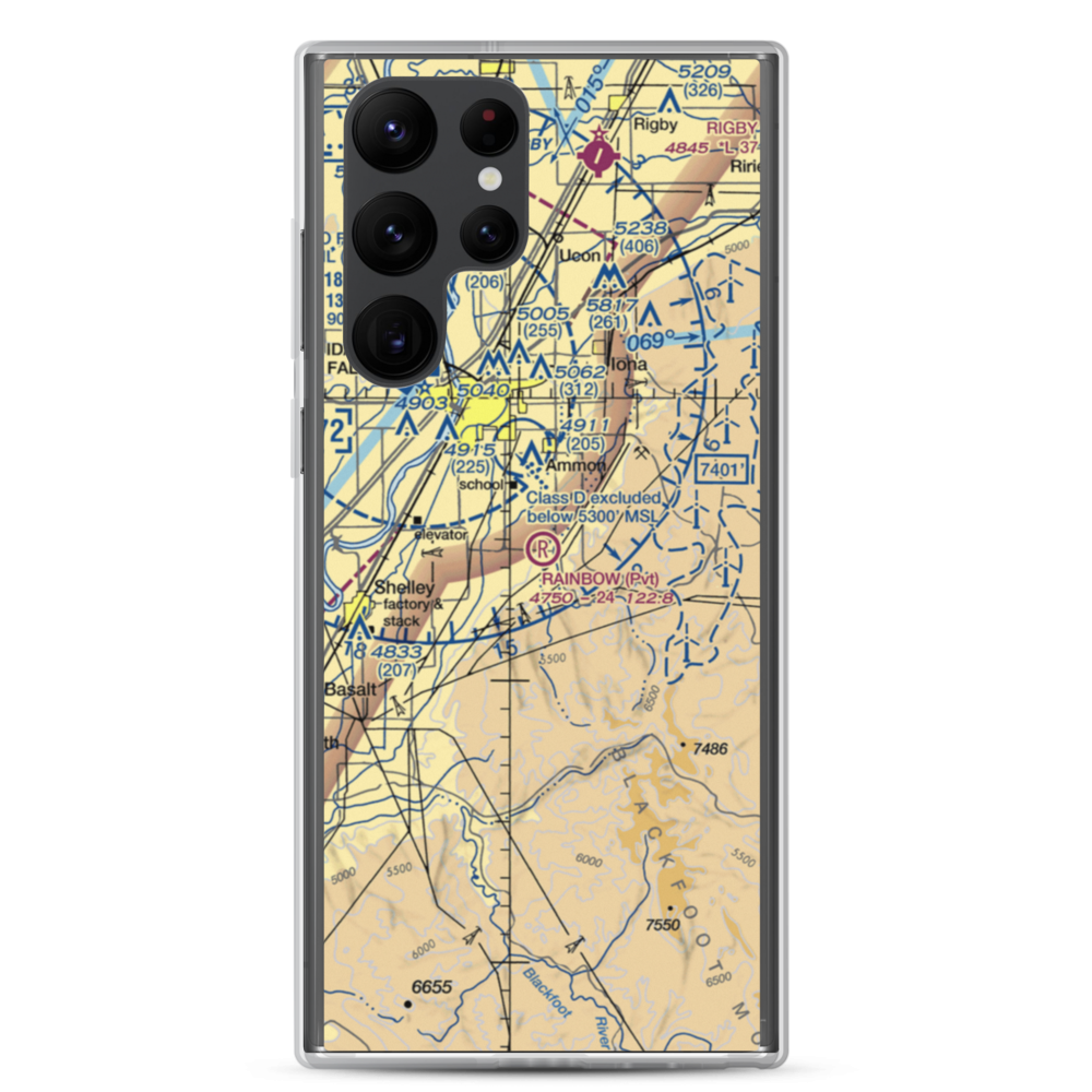 Rainbow Ranch Airport (ID87) VFR Sectional Samsung Case Samsung Galaxy S22 Ultra model shown