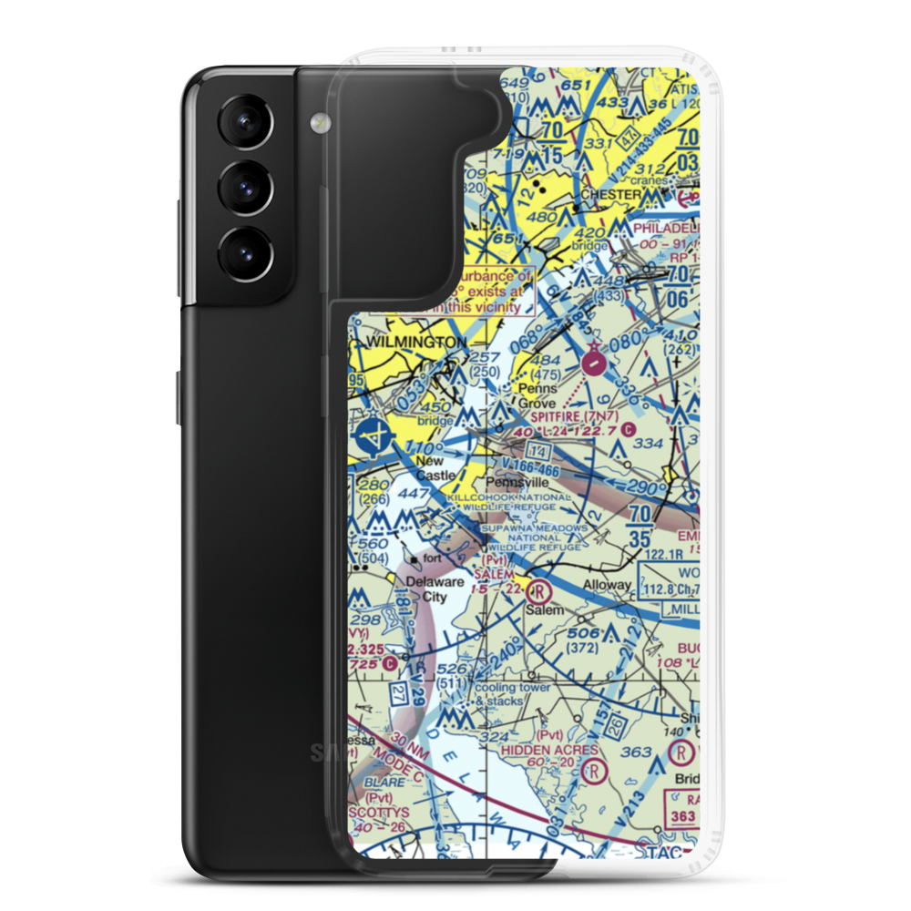 Rainbow'S End Airport (JY39) VFR Sectional Samsung Case Samsung Galaxy S21 Plus model shown