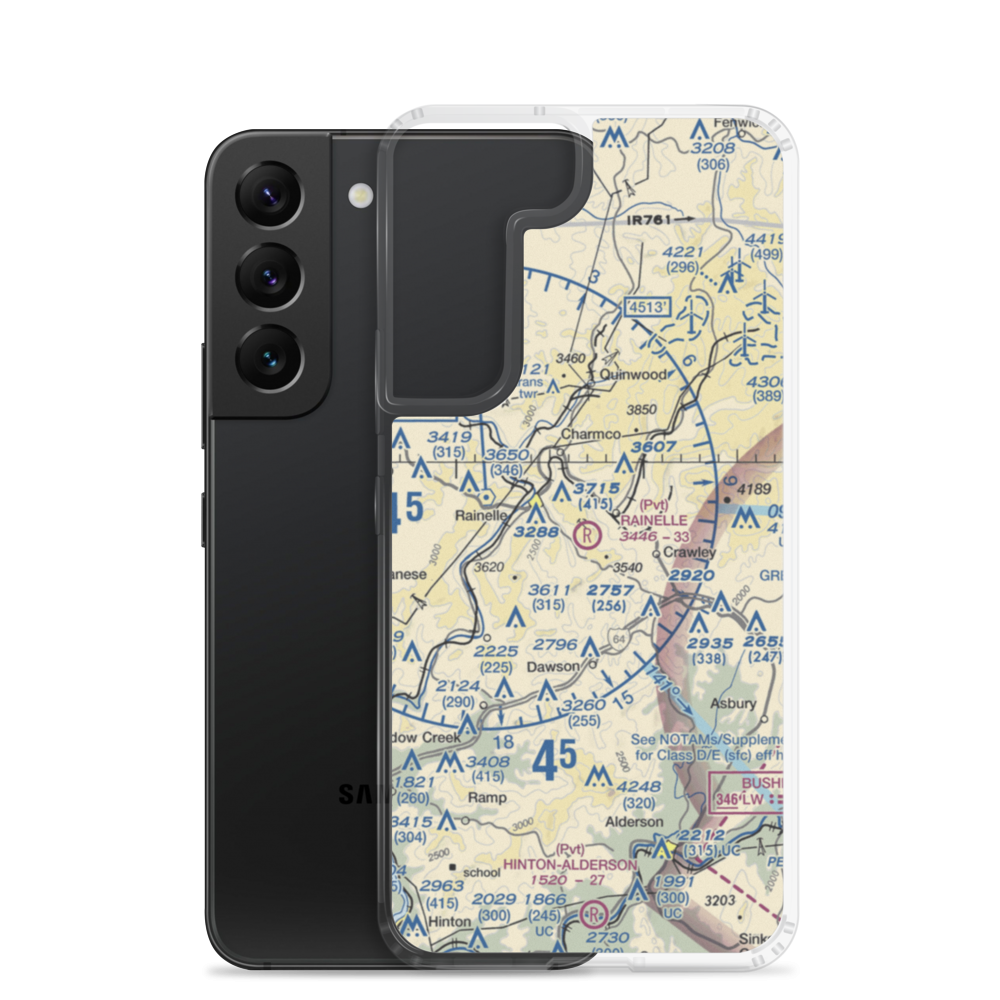 Rainelle Airport (WV30) VFR Sectional Samsung Case Samsung Galaxy S22 model shown