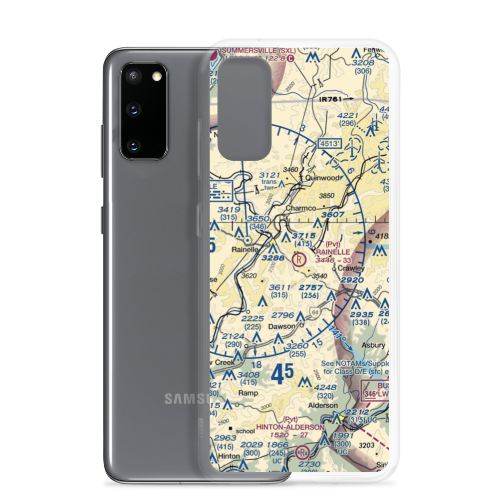 Rainelle Airport (WV30) VFR Sectional Samsung Case Samsung Galaxy S20 model shown