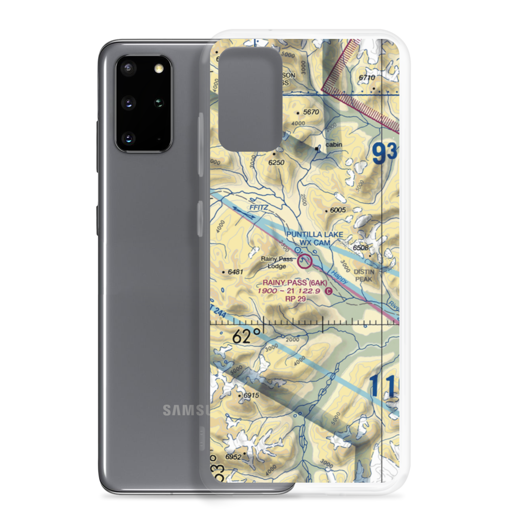 Rainy Pass Lodge Airport (6AK) VFR Sectional Samsung Case Samsung Galaxy S20 Plus model shown