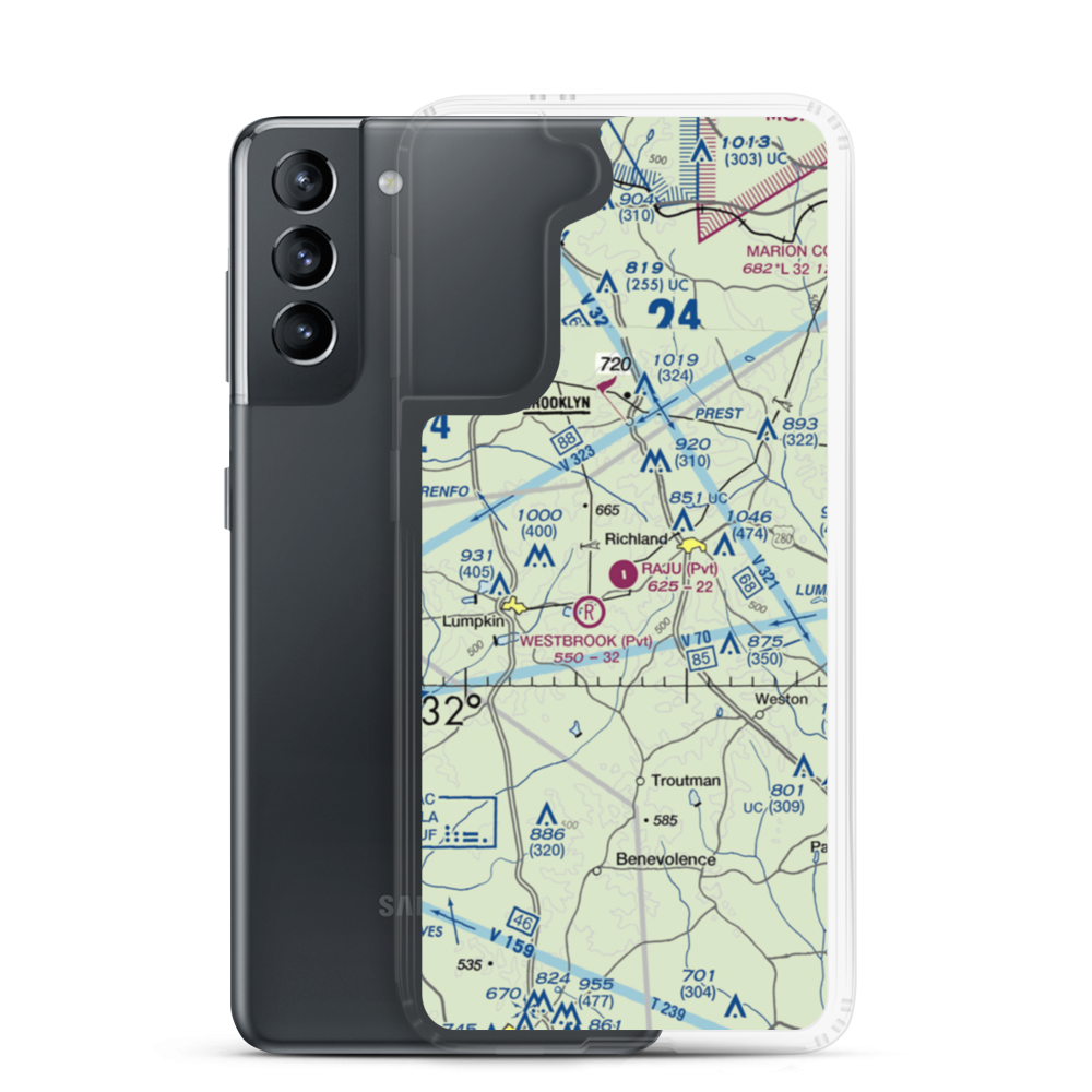 Raju Airport (05GA) VFR Sectional Samsung Case Samsung Galaxy S21 model shown