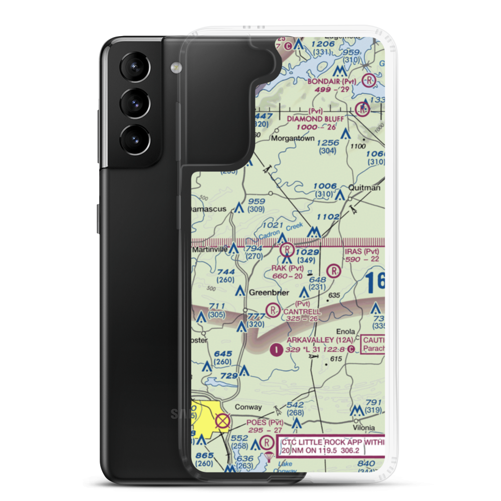 Rak Airport (20AR) VFR Sectional Samsung Case Samsung Galaxy S21 Plus model shown