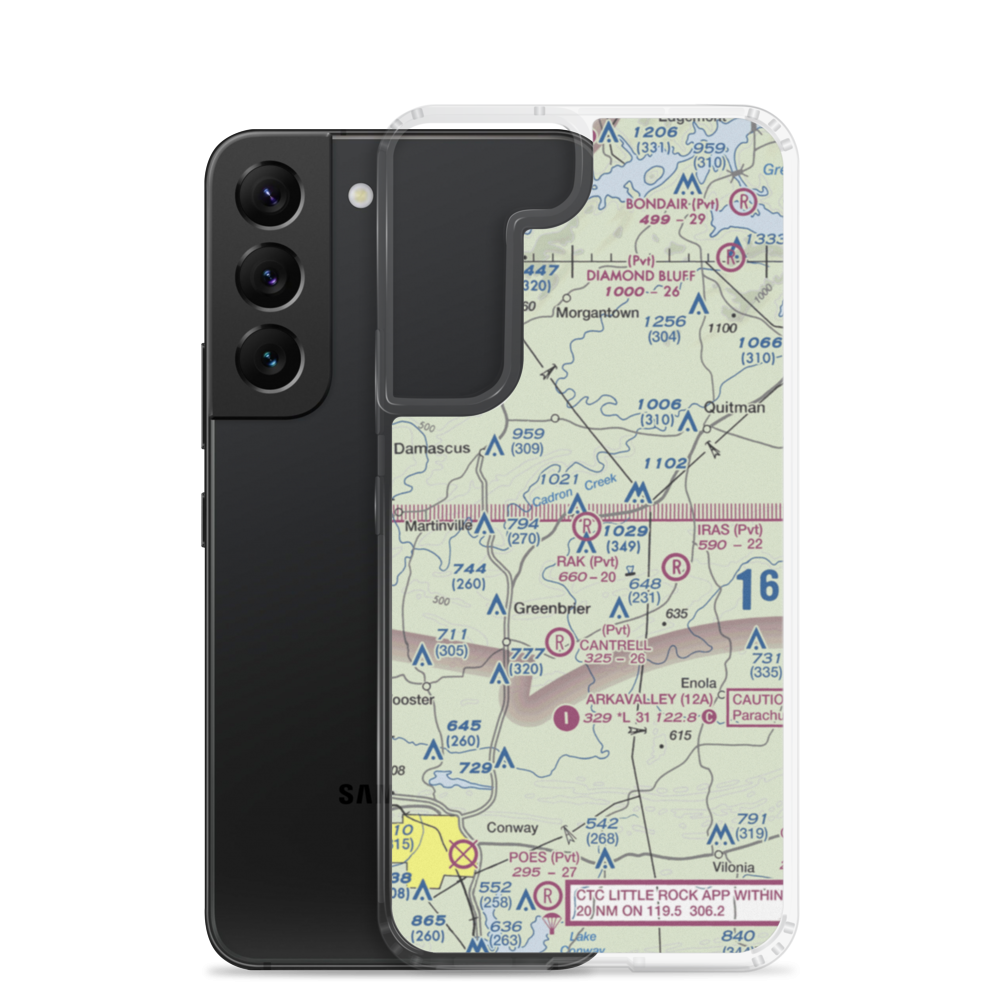 Rak Airport (20AR) VFR Sectional Samsung Case Samsung Galaxy S22 model shown