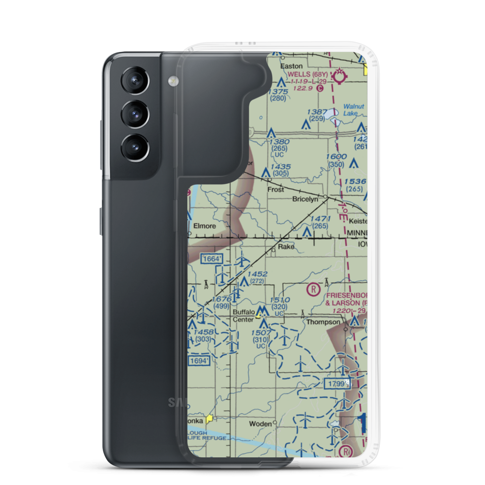 Rake Airport (3IA9) VFR Sectional Samsung Case Samsung Galaxy S21 model shown