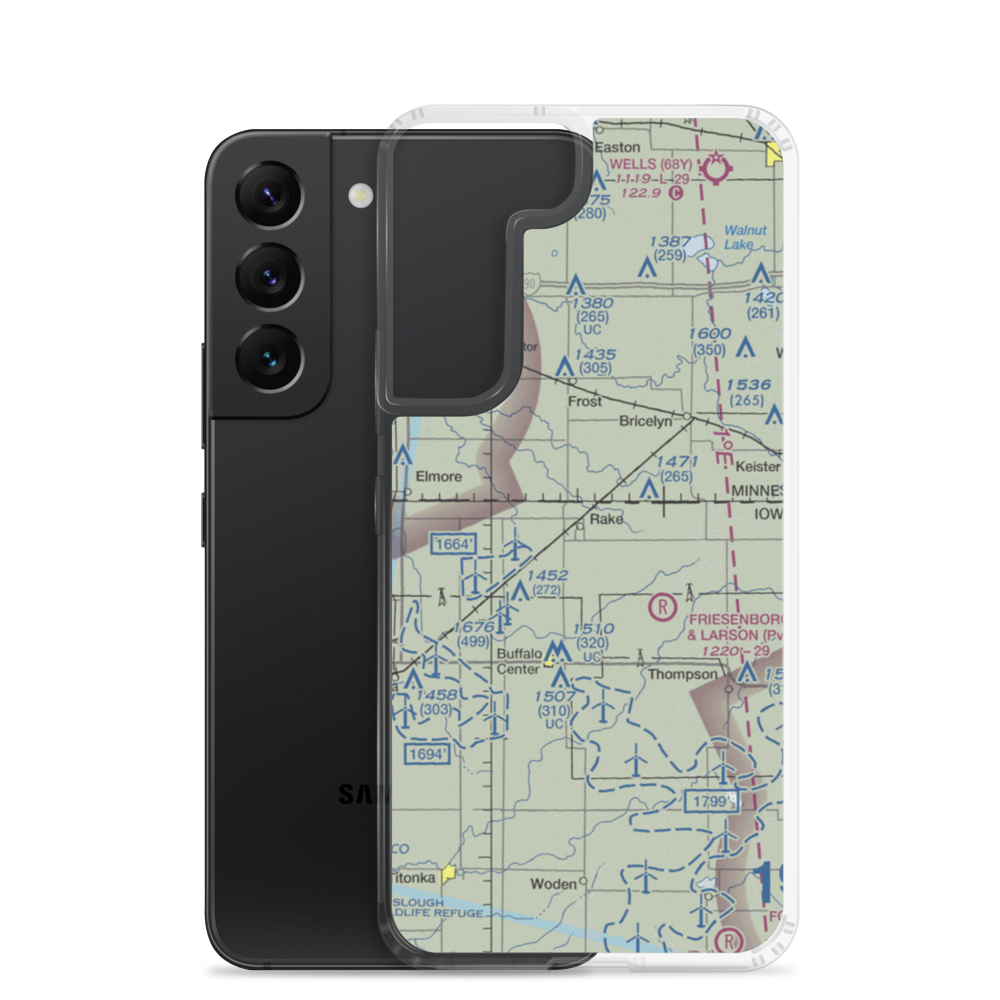 Rake Airport (3IA9) VFR Sectional Samsung Case Samsung Galaxy S22 model shown