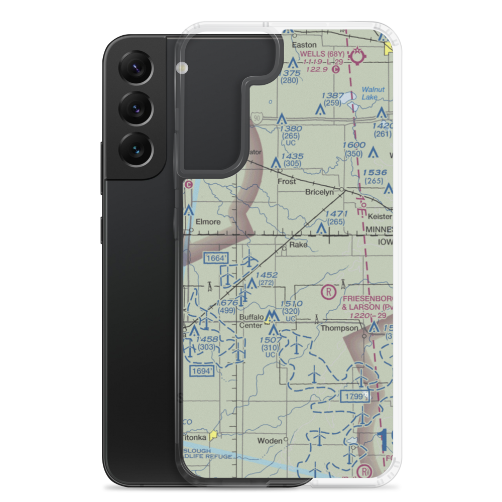 Rake Airport (3IA9) VFR Sectional Samsung Case Samsung Galaxy S22 Plus model shown