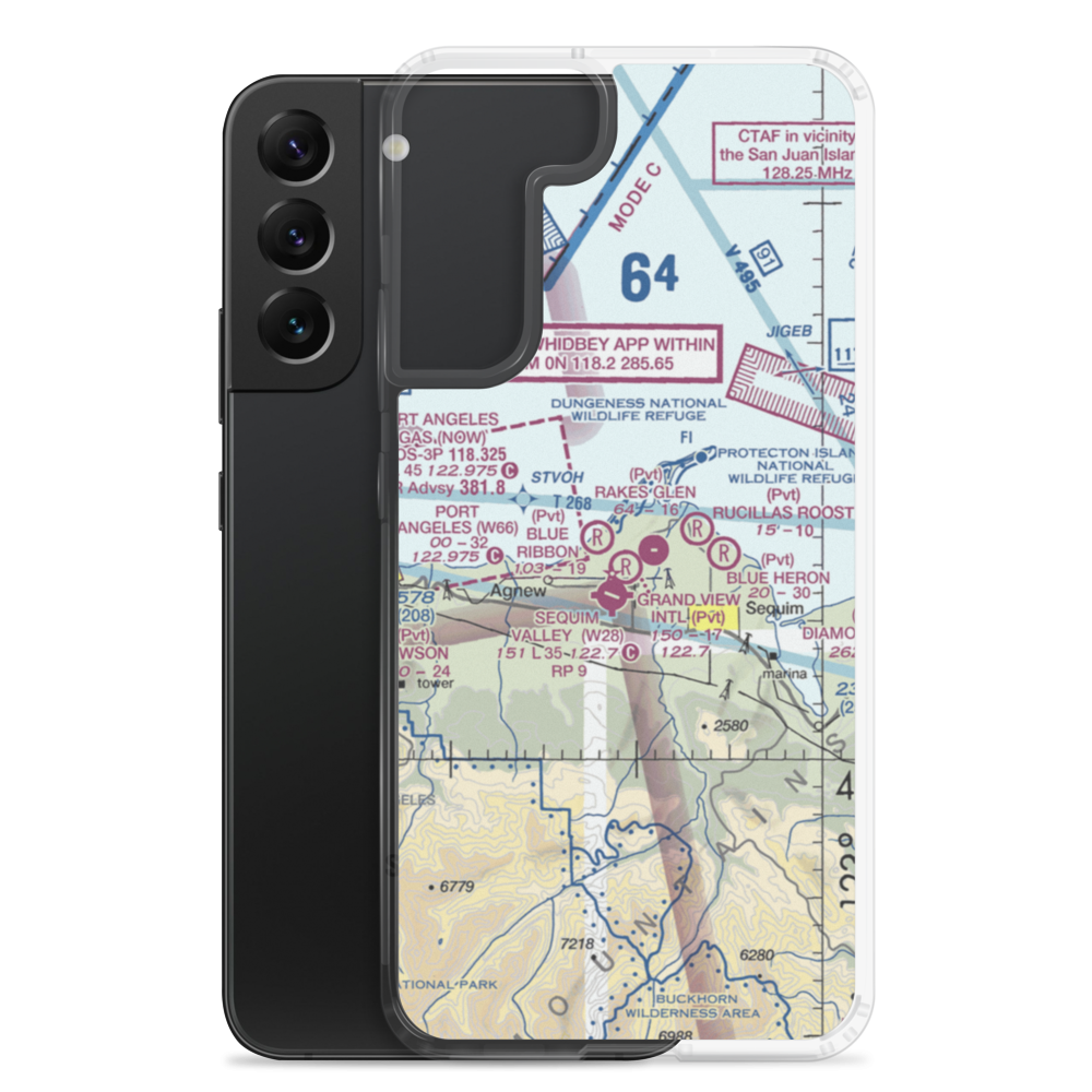 Rake's Glen Airport (WA59) VFR Sectional Samsung Case Samsung Galaxy S22 Plus model shown