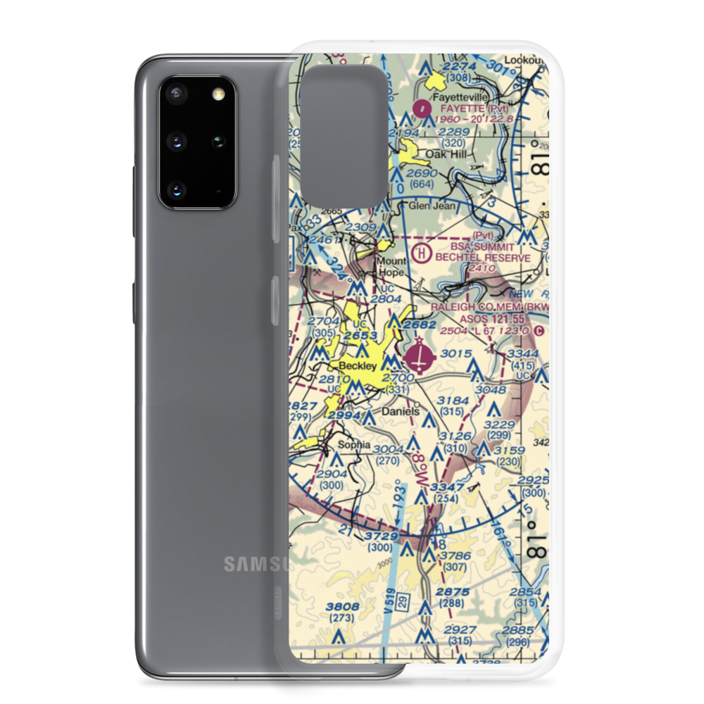 Raleigh County Memorial Airport (BKW) VFR Sectional Samsung Case Samsung Galaxy S20 Plus model shown