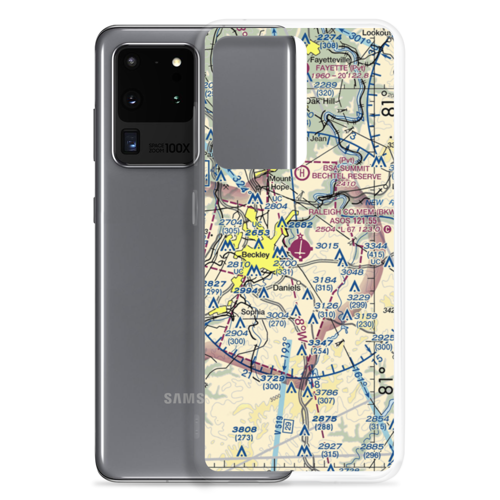 Raleigh County Memorial Airport (BKW) VFR Sectional Samsung Case Samsung Galaxy S20 Ultra model shown