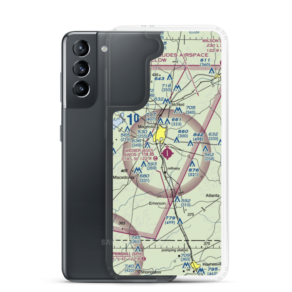 Ralph C Weiser Field (AGO) VFR Sectional Samsung Case Samsung Galaxy S21 model shown