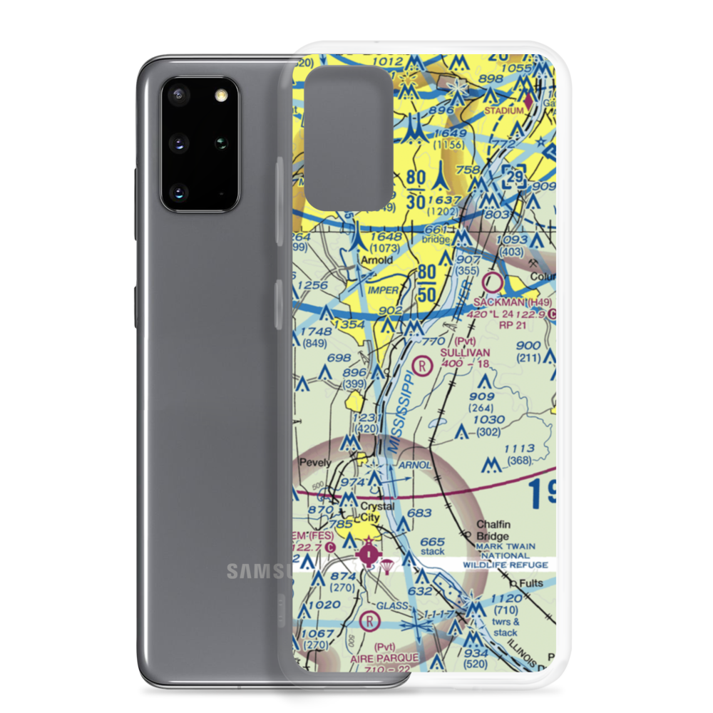 Ralph Jacobs Airport (27LL) VFR Sectional Samsung Case Samsung Galaxy S20 Plus model shown