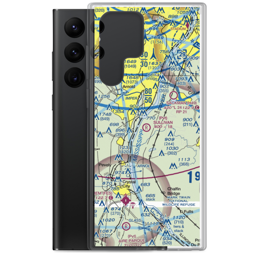 Ralph Jacobs Airport (27LL) VFR Sectional Samsung Case Samsung Galaxy S22 Ultra model shown