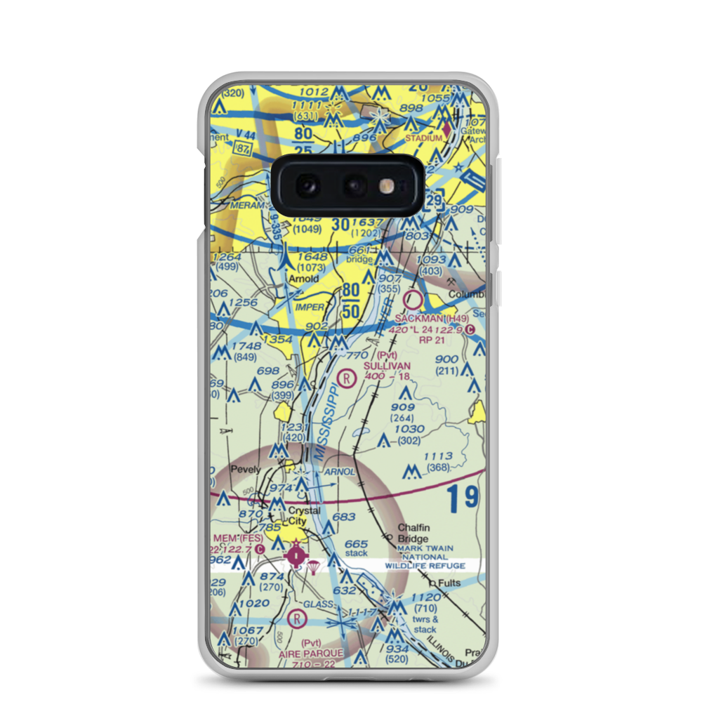 Ralph Jacobs Airport (27LL) VFR Sectional Samsung Case Samsung Galaxy S10e model shown