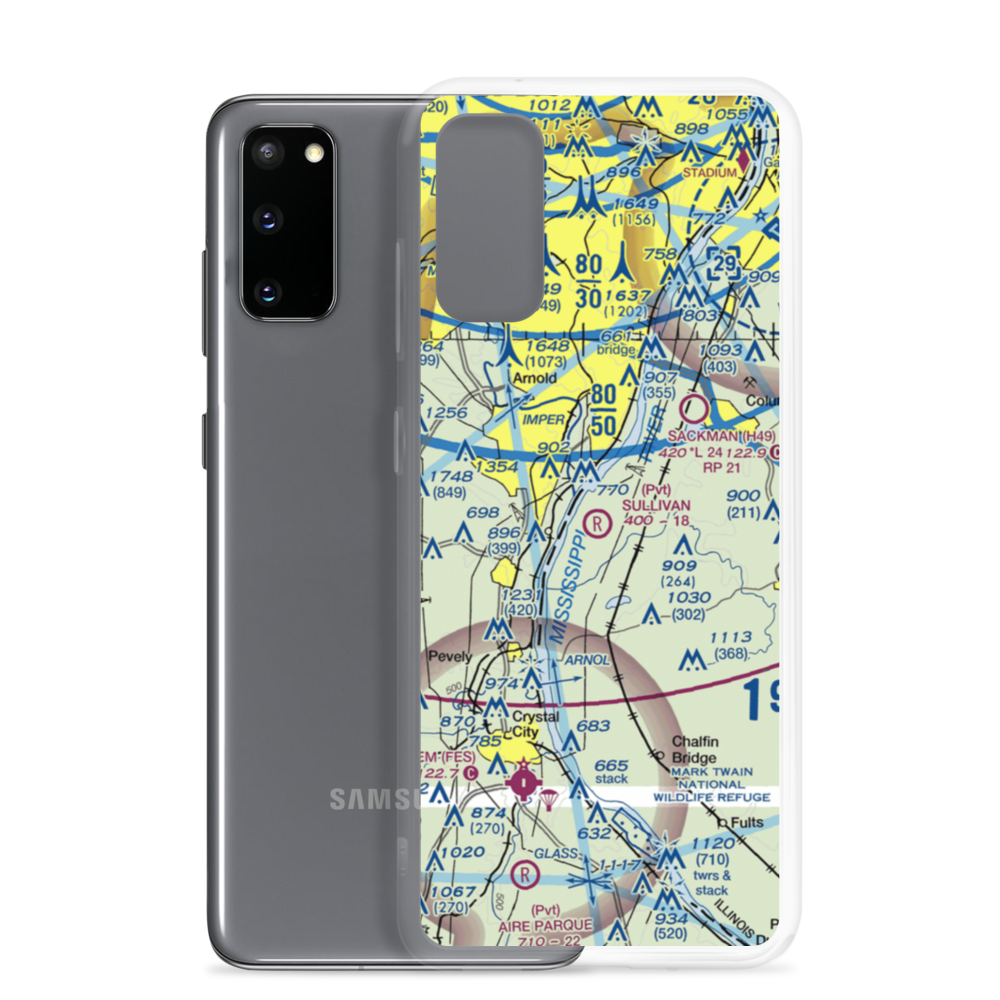 Ralph Jacobs Airport (27LL) VFR Sectional Samsung Case Samsung Galaxy S20 model shown