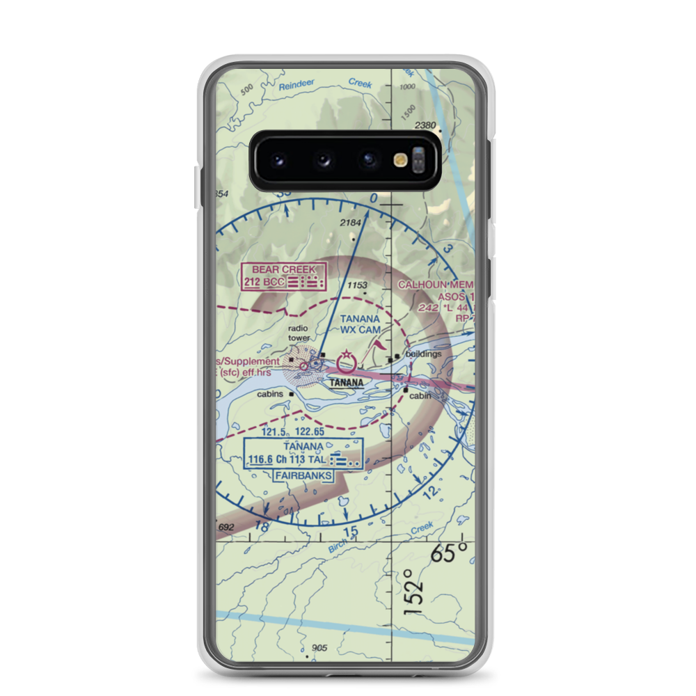Ralph M Calhoun Memorial Airport (TAL) VFR Sectional Samsung Case Samsung Galaxy S10 model shown