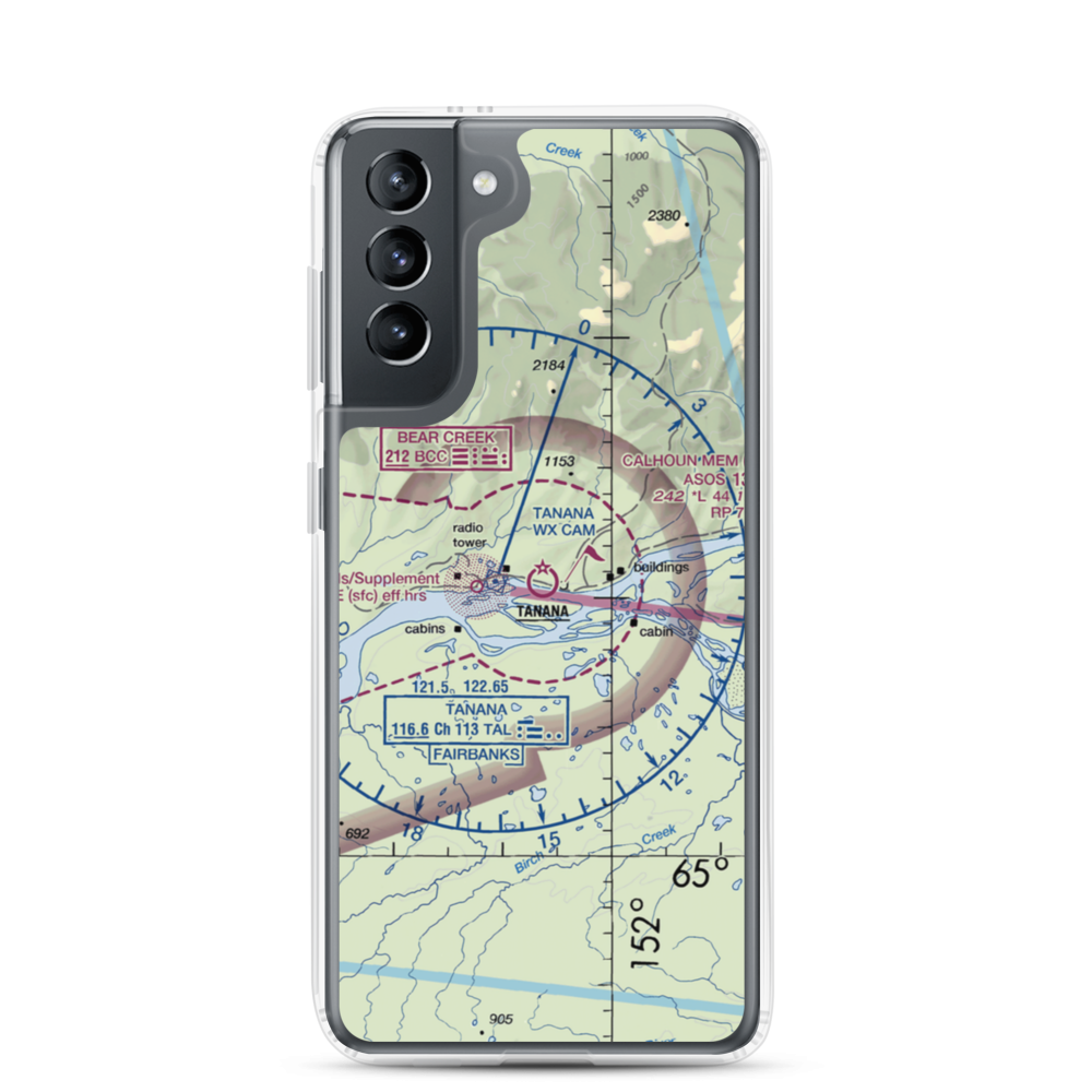Ralph M Calhoun Memorial Airport (TAL) VFR Sectional Samsung Case Samsung Galaxy S21 model shown