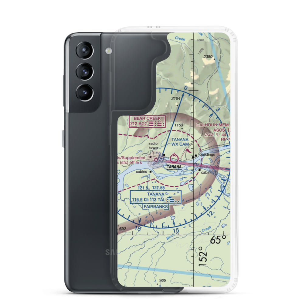 Ralph M Calhoun Memorial Airport (TAL) VFR Sectional Samsung Case Samsung Galaxy S21 model shown