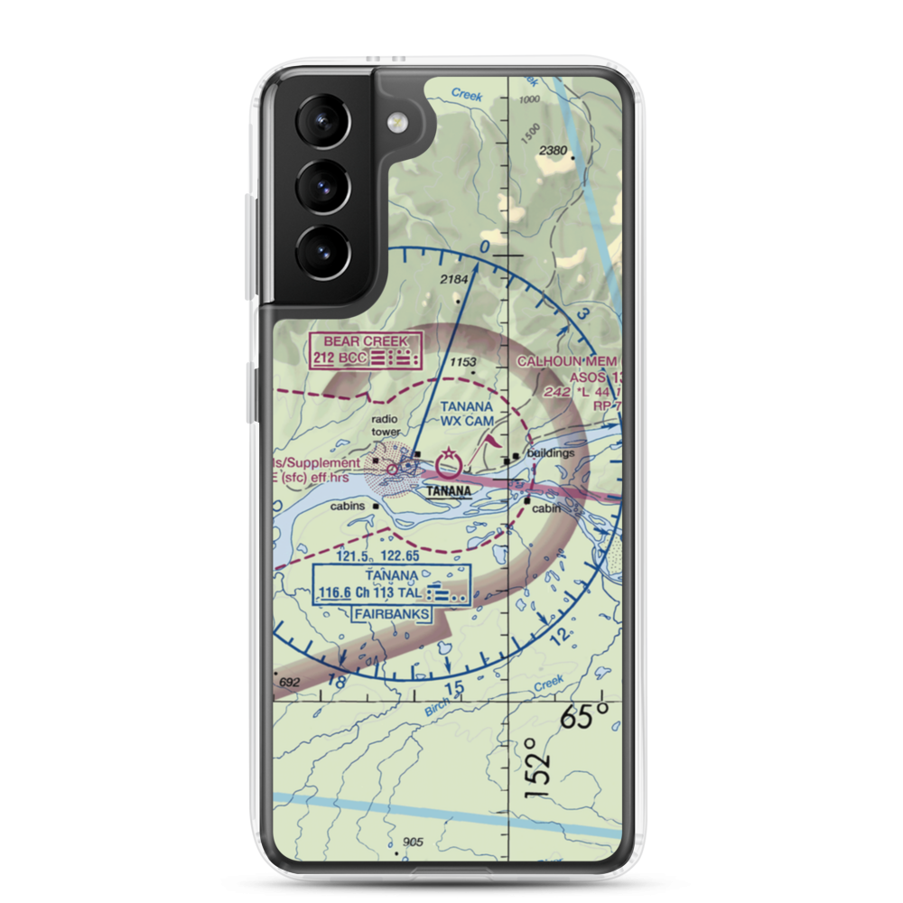 Ralph M Calhoun Memorial Airport (TAL) VFR Sectional Samsung Case Samsung Galaxy S21 Plus model shown