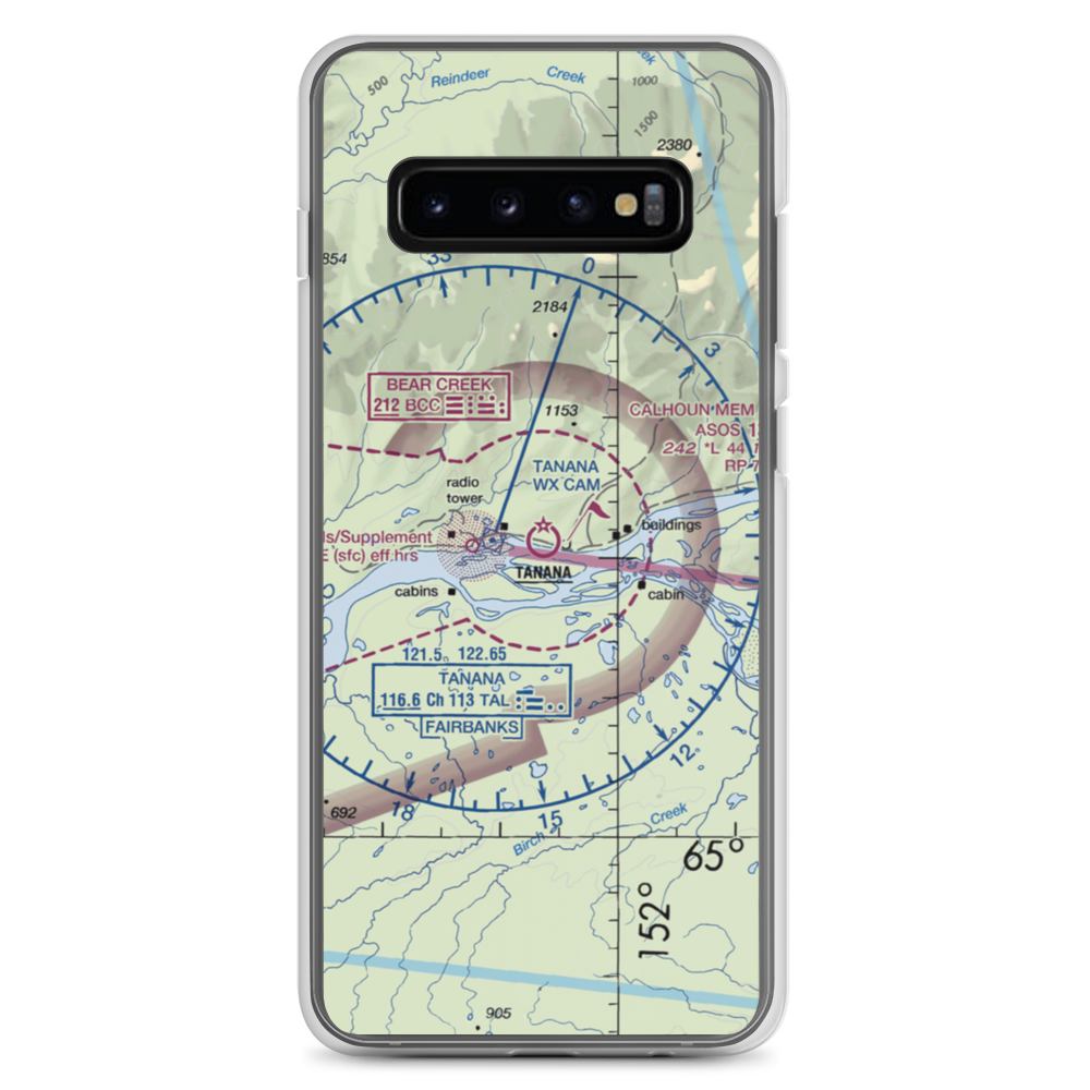 Ralph M Calhoun Memorial Airport (TAL) VFR Sectional Samsung Case Samsung Galaxy S10+ model shown