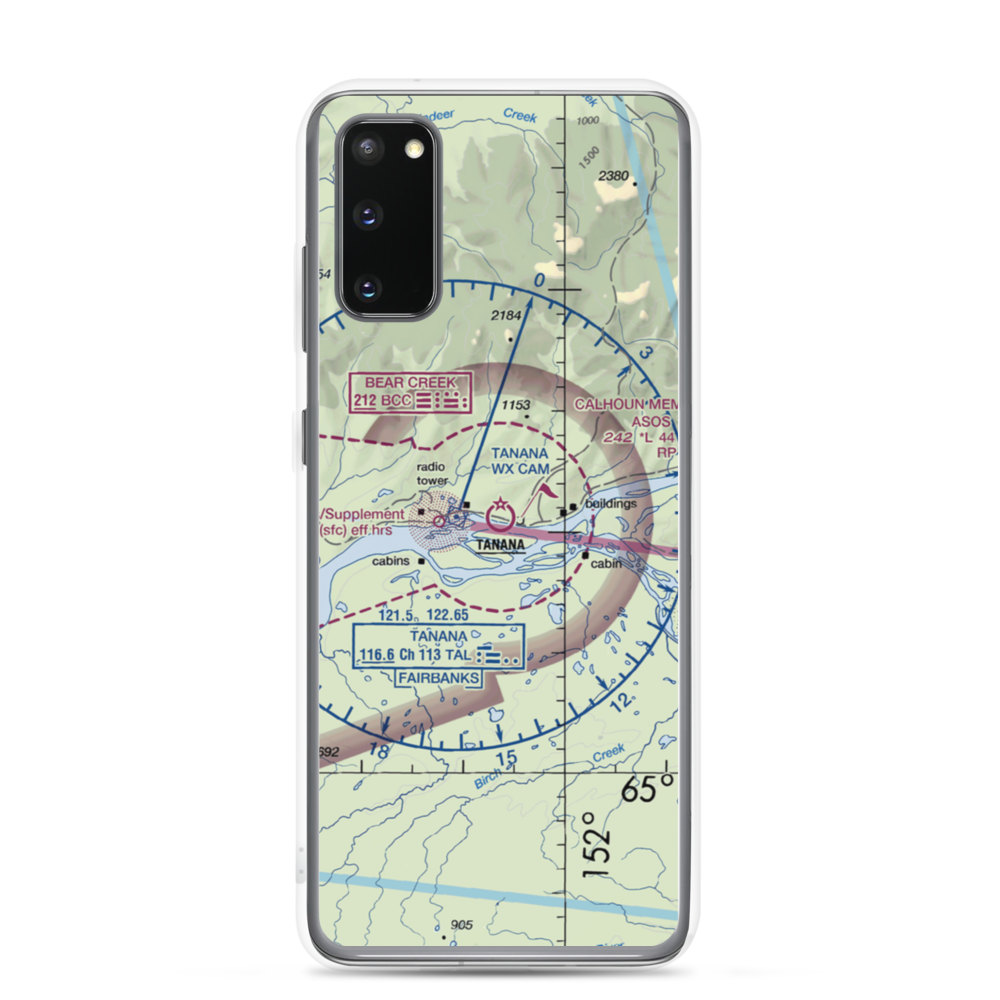 Ralph M Calhoun Memorial Airport (TAL) VFR Sectional Samsung Case Samsung Galaxy S20 model shown