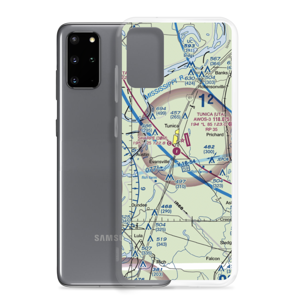 Ralph M Sharpe Airport (30M) VFR Sectional Samsung Case Samsung Galaxy S20 Plus model shown