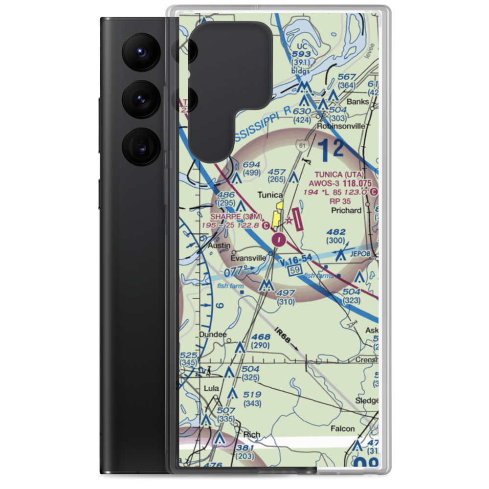 Ralph M Sharpe Airport (30M) VFR Sectional Samsung Case Samsung Galaxy S22 Ultra model shown