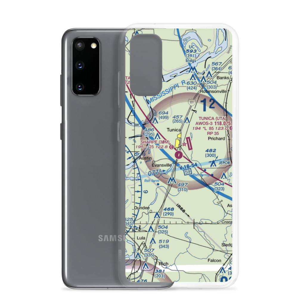 Ralph M Sharpe Airport (30M) VFR Sectional Samsung Case Samsung Galaxy S20 model shown