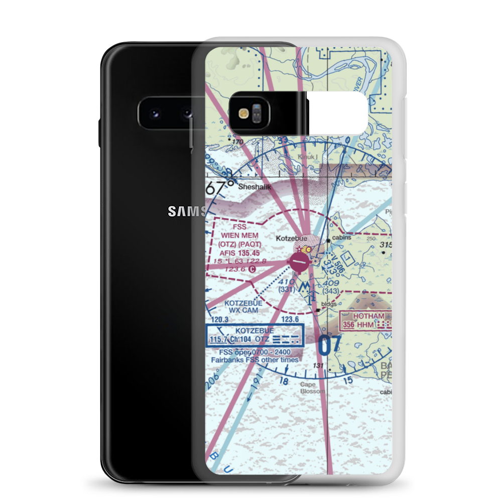 Ralph Wien Memorial Airport (OTZ) VFR Sectional Samsung Case Samsung Galaxy S10 model shown