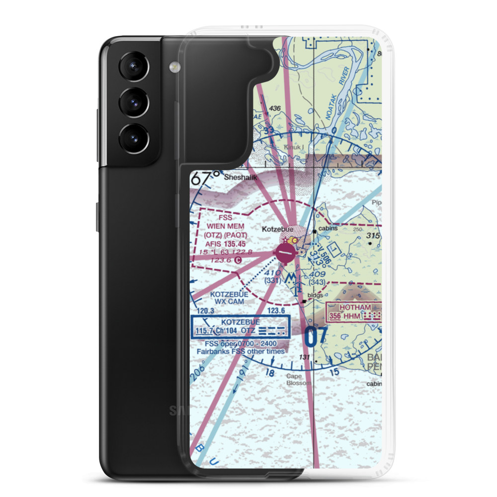Ralph Wien Memorial Airport (OTZ) VFR Sectional Samsung Case Samsung Galaxy S21 Plus model shown