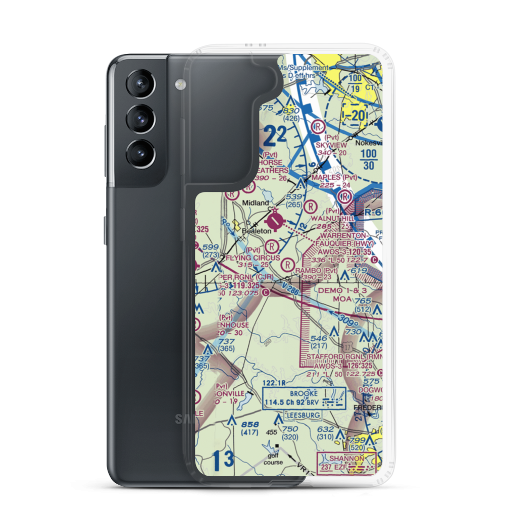 Rambo Airfield (0VA0) VFR Sectional Samsung Case Samsung Galaxy S21 model shown