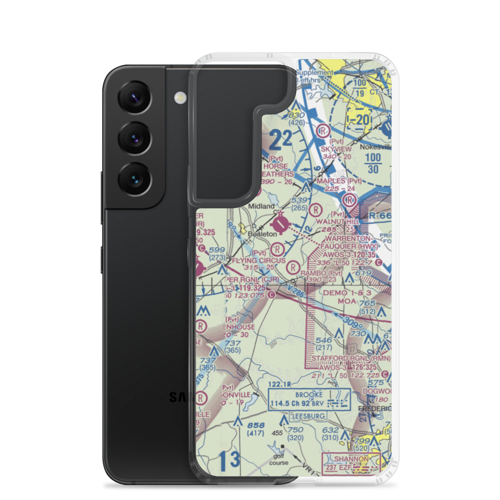 Rambo Airfield (0VA0) VFR Sectional Samsung Case Samsung Galaxy S22 model shown